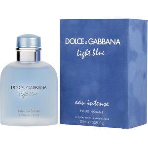D & G Light Blue Eau Intense von Dolce & Gabbana – Eau de Parfum, Spray, 3,3 oz, für Herren