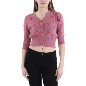 Strickjacke – mit Stickerei, gestrickt, Pullover