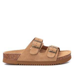 Damen – flache Sandalen – Camel – 7703560912956