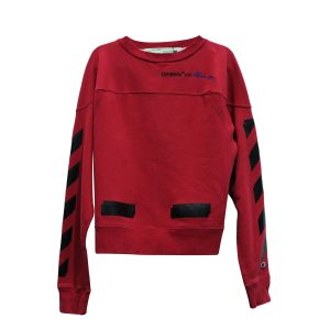Off-White × Champion Sweatshirt – Rot, Baumwolle, 7833691324476