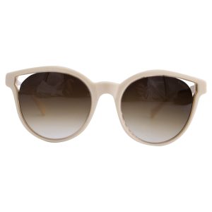 Balmain Sonnenbrille – BL2507, rund, Weiß, Acetat, 7733645803580