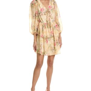 Ted Baker – bedruckt – zum Binden vorne – Minikleid