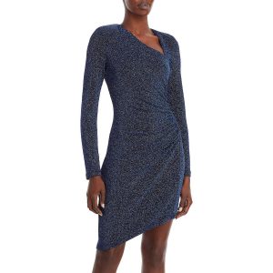 Metallic-Optik – asymmetrisch – Cocktail- und Partykleid