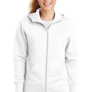 Sport-Tek – Damen – durchgehender Reißverschluss – mit Kapuze – Fleecejacke – L265
