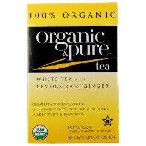 Organic & Pure Weißtee – Zitronengras und Ingwer, 18 Beutel, 6er-Pack