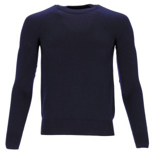 Saint Laurent Pullover – Rundhalsausschnitt, Marineblau, Wolle, 7748637524028
