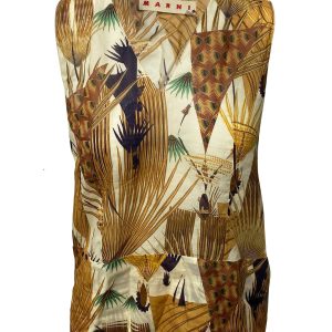 Marni Tanktop – bedruckt, V-Ausschnitt, Top, Mehrfarbig, Baumwolle, 7766517940284