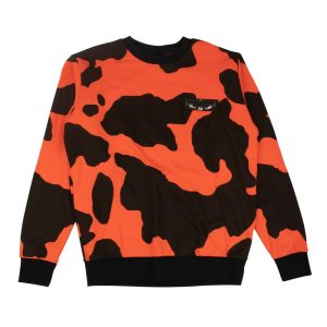 Herren-Sweatshirt – Schwarz, Orange, Tarnmuster