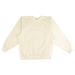 Sweatshirt – Weiß, gesteppt, Rundhalsausschnitt