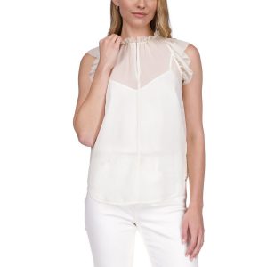 Bluse – Kurzgrößen, Chiffon, gerüscht