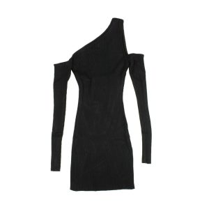 Damen-Kleid – Schwarz, gestrickt, schulterfrei