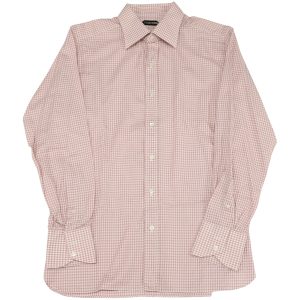 Tom Ford Hemd – Vichykaro, mit Knopfleiste, Rosa, Baumwolle, 7766520332348