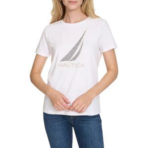 T-Shirt – verziert, Baumwolle, Grafikmotiv