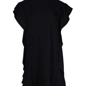 Red Valentino Kleid – gerüscht, Mini, Schwarz, Acetat, 7748775837756