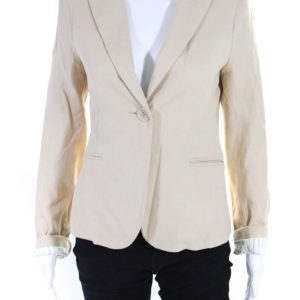Marc Jacobs Damen-Blazer – Langarm, gefüttert, eins, Knopf, Beige, 7833618972732