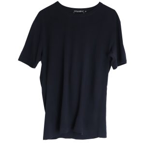 Dolce & Gabbana T-Shirt – Rundhalsausschnitt, Marineblau, Baumwolle