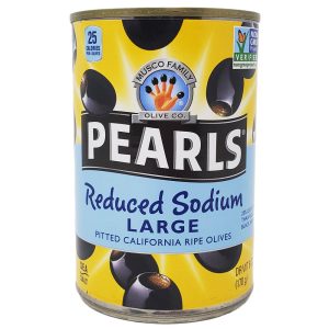 mit Perlen – natriumreduziert – groß – Schwarz – Oliven – 6oz