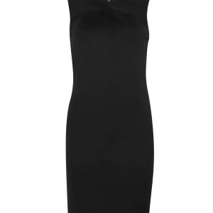 Helmut Lang Kleid – V-Ausschnitt, Mini, Schwarz, Viskose, 7765010939964