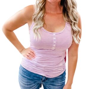 Tanktop – Streifenmuster, Top, Lavendel, 7764956741692