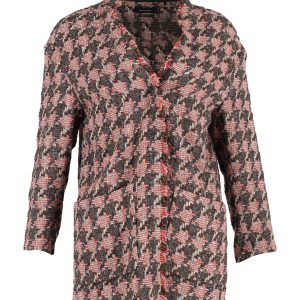 Isabel Marant Jacke – Hahnentrittmuster, Tweed, Rot, Wolle