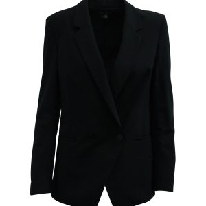 Theory Zweireihiger Blazer – Schwarz, Wolle, 7833147703356