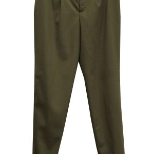 Chloé Hose – schmal zulaufend, Khaki, Grün, Wolle, 7833634111548