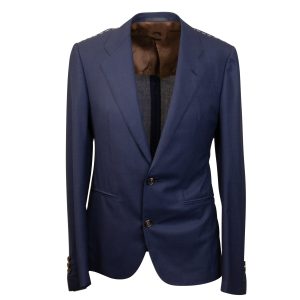 Einreihiger Blazer – Marineblau, Wolle