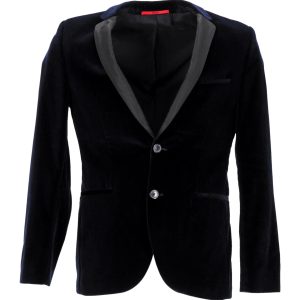 Hugo Boss Jacke – schmale Passform, Samt, Marineblau, Baumwolle, 7748722950204