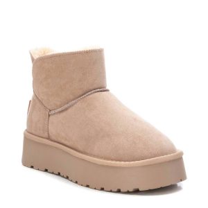 Damen-Stiefel – Veloursleder, Winter, Beige, 7803981922364