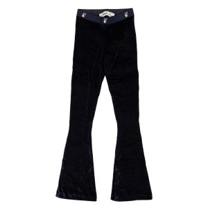 Leggings – Blau, Velours, ausgestellt
