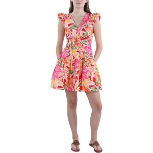 Kleid – Kurzgrößen, bedruckt, Baumwolle, Mini