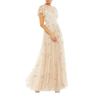 verziert – mit Perlenverzierung – Abendkleid
