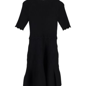 Sandro – Besatz mit Bogenkante – gestrickt – Kleid – Schwarz – Viskose – 7748728586300