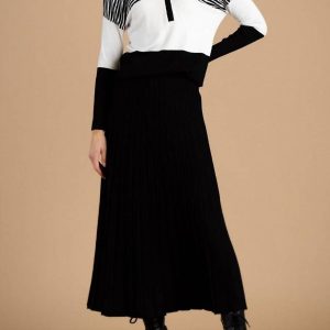 Pullover – gestrickt, Rock, Schwarz