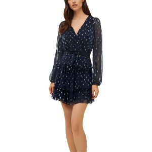 Metallic-Optik – Chiffon – Cocktail- und Partykleid