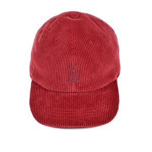 Brunello Cucinelli Baseballkappe – Rot, Cord, Baseball