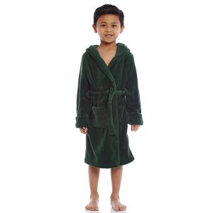 Kinder-Bademantel – Fleece, mit Kapuze, klassisch, unifarben, Farbe, 7195384905788