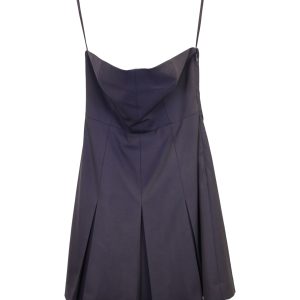 Theory Kleid – trägerlos, plissiert, Mini, Schwarz, Wolle, 7748756930620