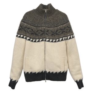 Saint Laurent Jacke – mit Reißverschluss, gestrickt, Weiß, Wolle, 7748641390652