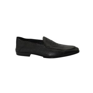 Balmain Loafer – geprägt, Schwarz, Leder, 7703684317244