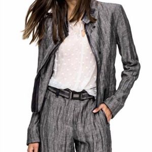 Jacke – Leinen, Grau