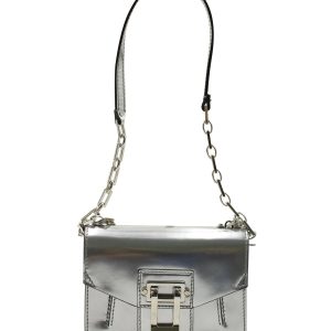 Proenza Schouler Schultertasche – PS1, Mini, Silber, Metallic-Optik, Kalbsleder, Leder, 7764868956220