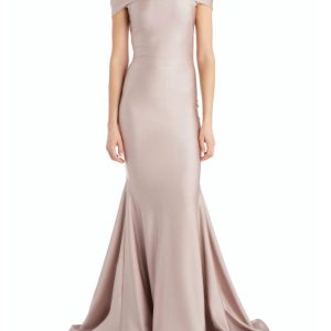 klassisch – schulterfrei – Abendkleid – Altrosa