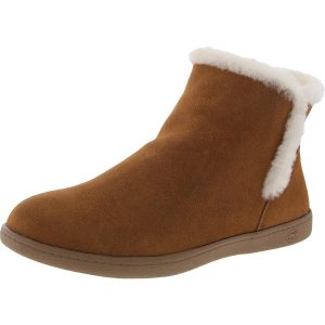 Stiefeletten – Kunstfell, gefüttert, Veloursleder