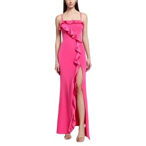 Juniorgrößen – Satin – Besatz – gerüscht – Abendkleid