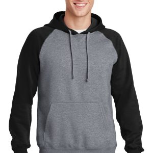 Sport-Tek Herren-Pullover – Raglan, Colorblock, Kapuzen-Sweatshirt