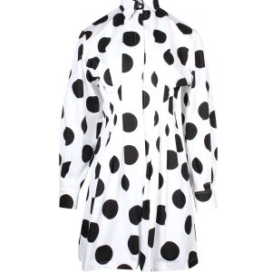 Carolina Herrera Hemdkleid – Oversize, Punktmuster, Weiß, Schwarz, Baumwolle, 7703678320700