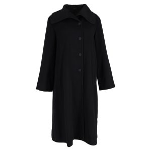 Giorgio Armani Mantel – lang, Schwarz, Wolle, 7748740808764