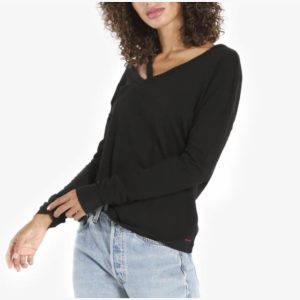 Stiefel – Langarm, Top, Schwarz