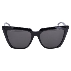Balenciaga Sonnenbrille – Oversize, Katzenaugenform, Schwarz, Acetat, 7733626994748